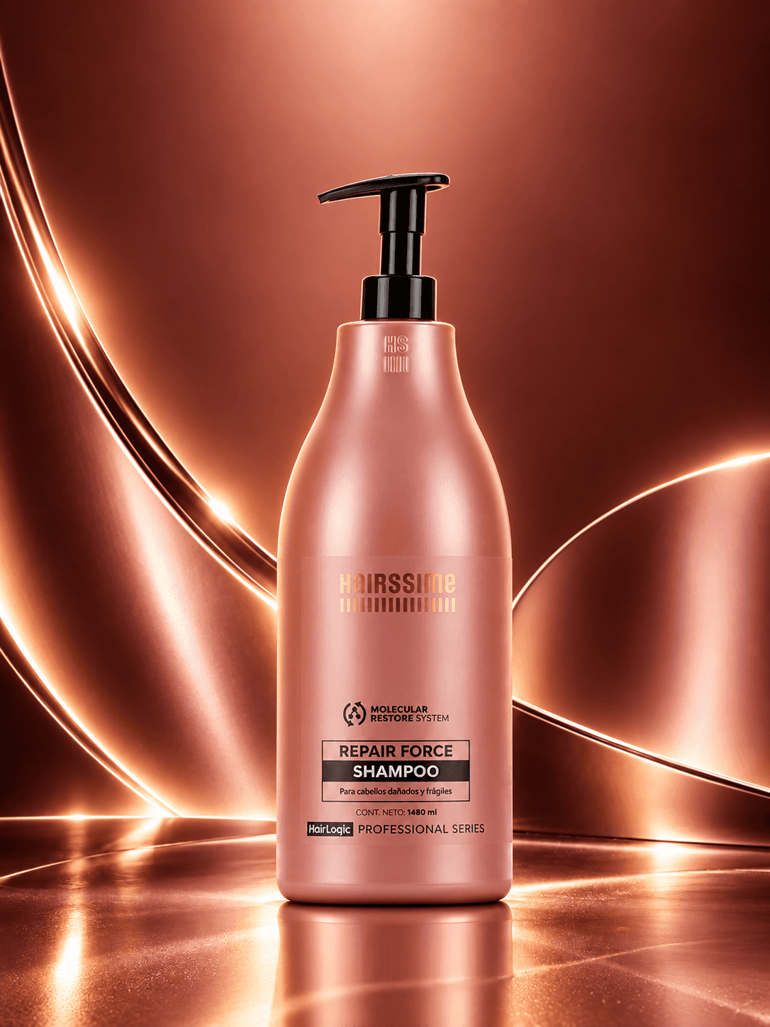 Shampoo Repair Force de Hairssime / HairLogic, disponible en María y Sol.